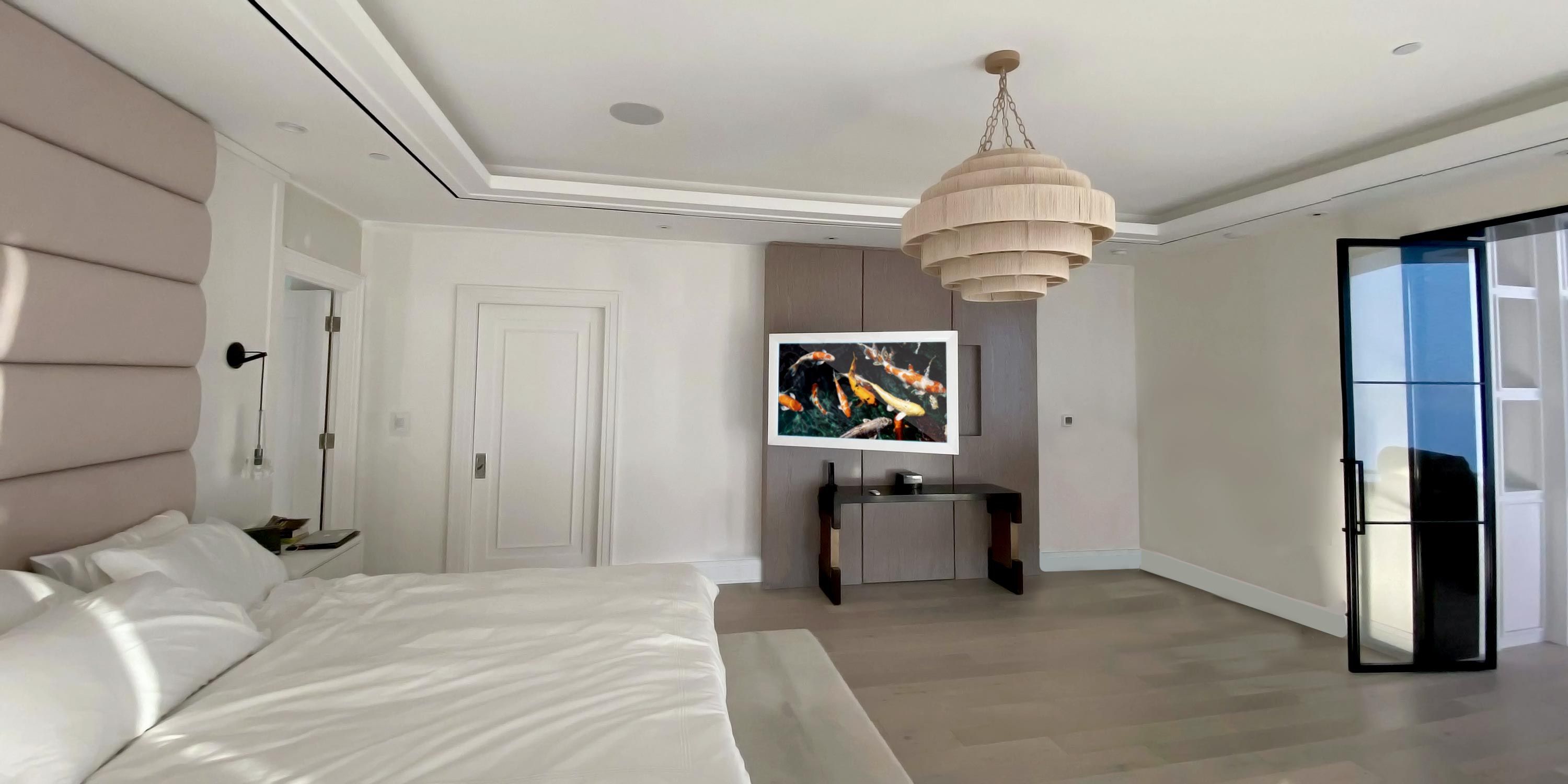 control4 technology in a light bedroom
